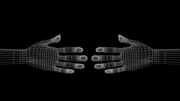 Δάχτυλα Animation Χέρι Animation Καρπός Κίνηση Πεσμένη Υφή Σύνθεση Πλέγματος — Αρχείο Βίντεο