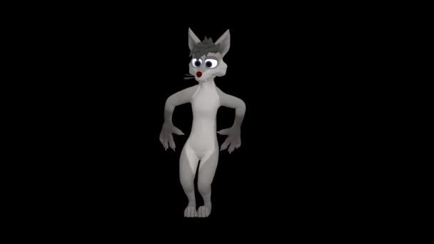 Lobo Bailarín Animación Profesional Realista Imágenes Vídeo Wolf Bailando — Vídeo de stock