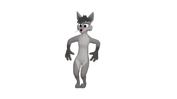 跳着舞的狼现实的专业3D动画 3D视频镜头 狼3D舞蹈 — 图库视频影像