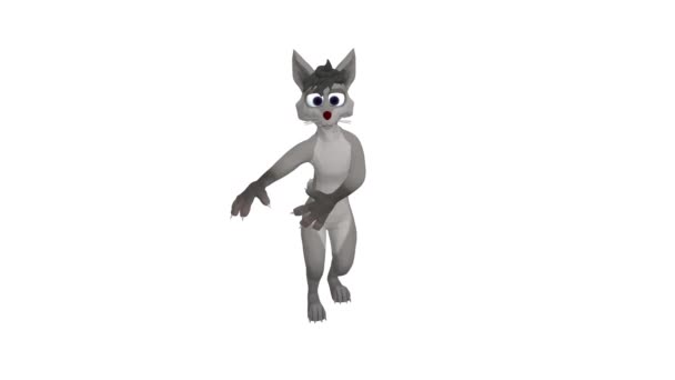 狼を踊って プロ仕様の3Dアニメーション 3Dビデオ映像 狼3Dダンス — ストック動画