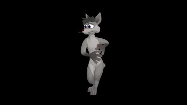 Lobo Bailarín Animación Profesional Realista Imágenes Vídeo Wolf Bailando — Vídeos de Stock