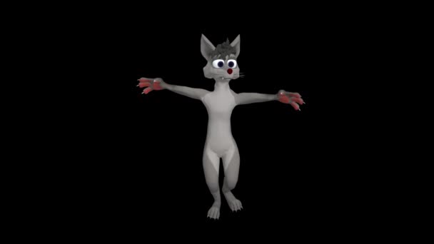 跳着舞的狼现实的专业3D动画 3D视频镜头 狼3D舞蹈 — 图库视频影像
