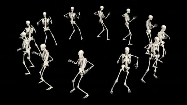 Cadılar Bayramı Boyutlu Dans Cadılar Bayramı Dans Iskeletleri Boyutlu Boyutlu — Stok video