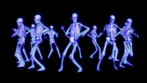 Baile Halloween Esqueletos Baile Halloween Esqueletos Animación Baile Divertido — Vídeo de stock