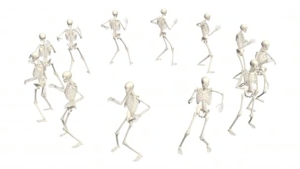 Cadılar Bayramı Boyutlu Dans Cadılar Bayramı Dans Iskeletleri Boyutlu Boyutlu — Stok video