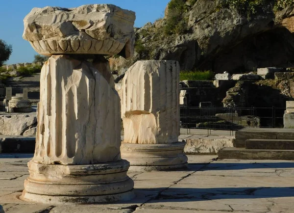 Nisan 2018 Eleusis Veya Elefsina Yunanistan Antik Mermer Kolonlar — Stok fotoğraf
