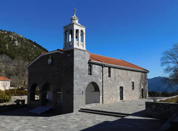 Historyczny Kościół Matki Boskiej Chrysovitsi Gdzie Generał Theodoros Kolokotronis Modlił — Zdjęcie stockowe