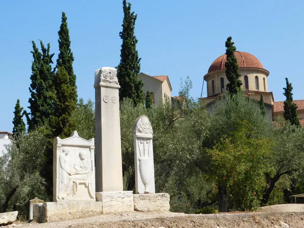 Septiembre 2018 Atenas Grecia Antiguas Ruinas Cementerio Keramikos Antiguos Monumentos —  Fotos de Stock
