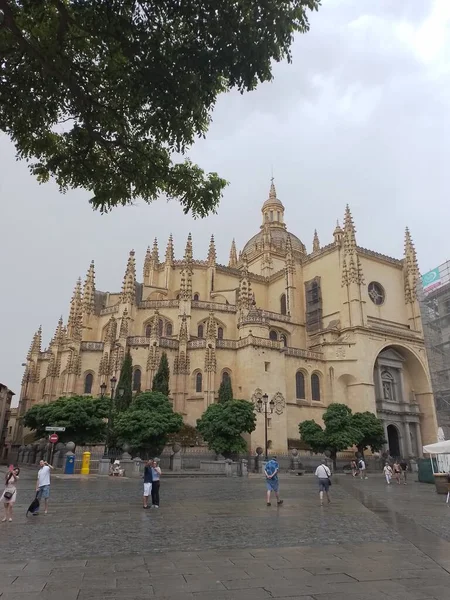 Segovia Spain August 2Nd 2022 Famous Cathedral City Cloudy Day — Stockfoto