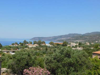 View of the traditional architecture, seaside town of Kardamyli, at Mani, Greece