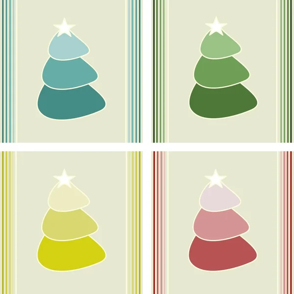 Christmas tree cards — Stock Vector