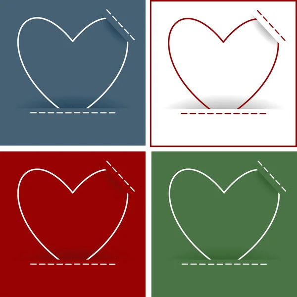 Ensemble de cartes cardiaques — Image vectorielle