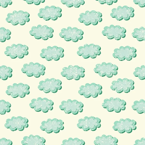 Wolken schäbiges nahtloses Muster, Vektorillustration — Stockvektor