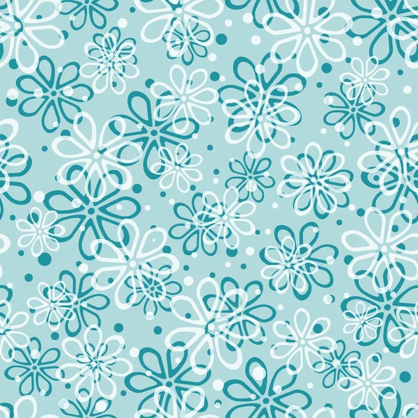 Motif floral bleu sans couture, illustration vectorielle — Image vectorielle