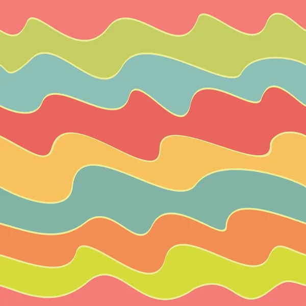 レトロなカラフルな波のパターン、ベクトル イラスト — ストックベクタ