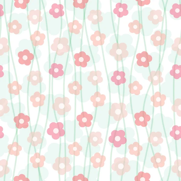 Motif sans couture pastel floral, illustration vectorielle — Image vectorielle