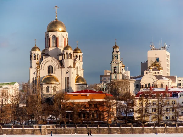Церква на крові на честь всіх святих блискучий в Росії Стокове Зображення