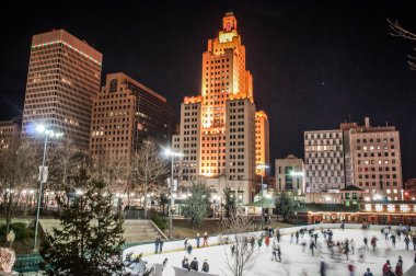 Evening at providence during holiday season clipart