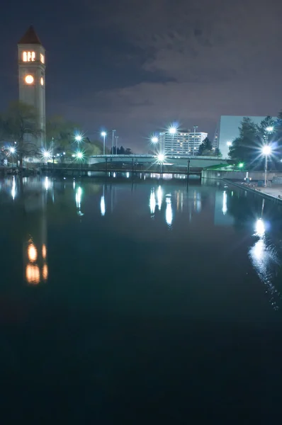 Spokane in der Nacht — Stockfoto