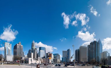 Cityscape şehir merkezinde charlotte, Kuzey Karolina