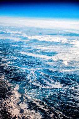 rocky Dağları'nın havadan görünümü