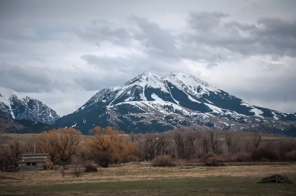 Montagne rocciose lungo il fiume Yellowstone — Foto Stock