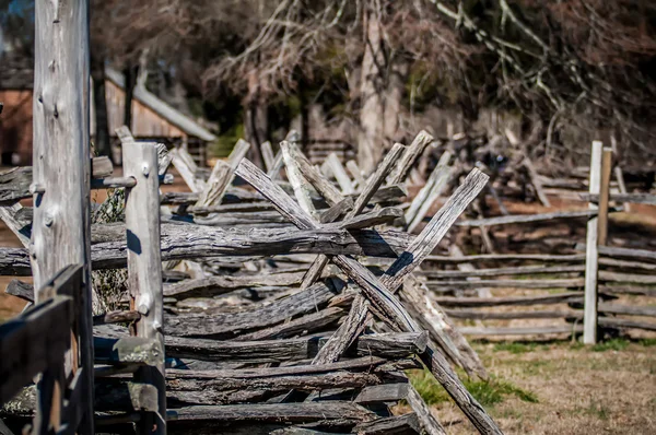 Old country village fence — Stok fotoğraf