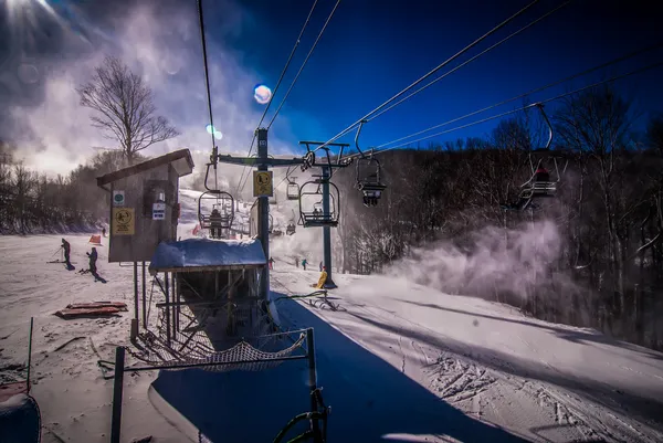 In het skigebied — Stockfoto