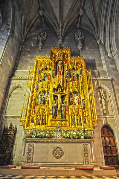Interieur van een nationale gotische kathedraal klassieke architectuur — Stockfoto