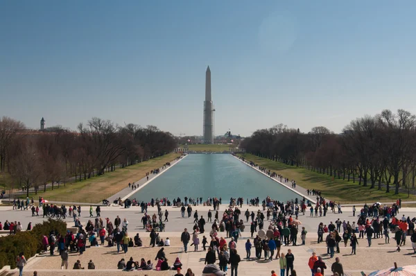 Pomnik Waszyngtona wiosną, washington dc, Stany Zjednoczone Ameryki — Zdjęcie stockowe