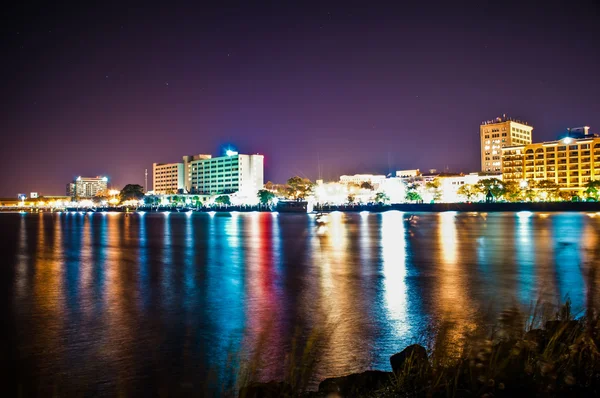 Wilmington nabrzeża w nocy — Zdjęcie stockowe