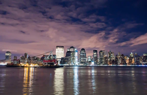 Skyline di New York City a Night Lights, Midtown Manhattan — Foto Stock