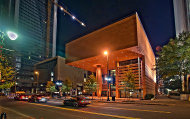 Charlotte şehir manzarası gece çekimi