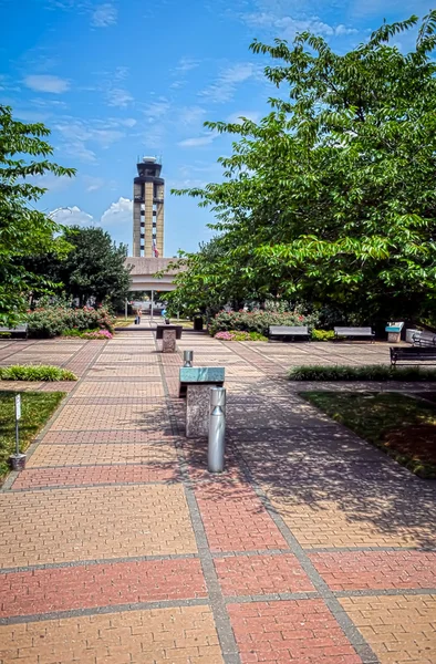 Charlotte airport air traffic control tower — Stock Photo, Image