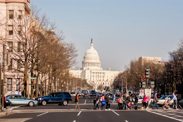 Calles del centro de Washington DC, y sistema de transporte — Foto de Stock