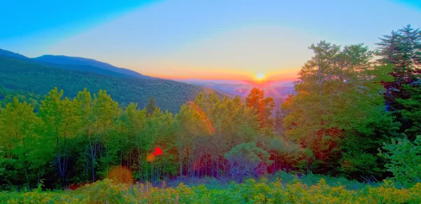 Blue ridge parkway wcześnie rano — Zdjęcie stockowe