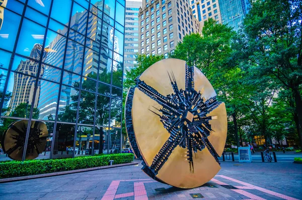 Skyline e ruas da cidade de charlotte norte carolina EUA — Fotografia de Stock