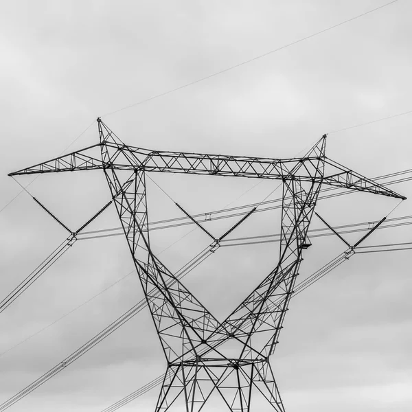 Power line electrical grid system — Stock Photo, Image
