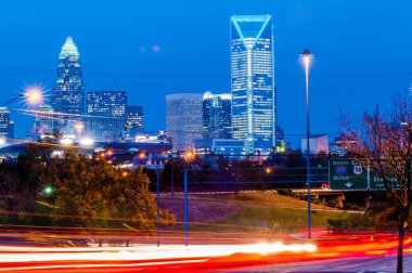 Charlotte şehir manzarası, gece