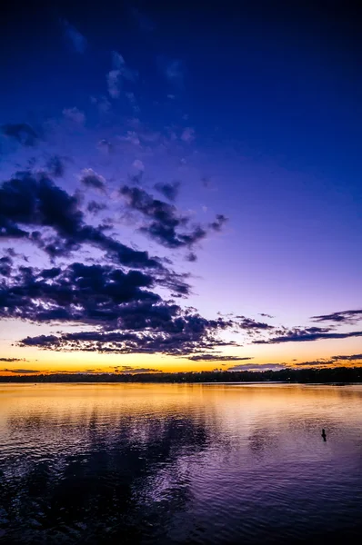 Pôr do sol no lago Wylie — Fotografia de Stock