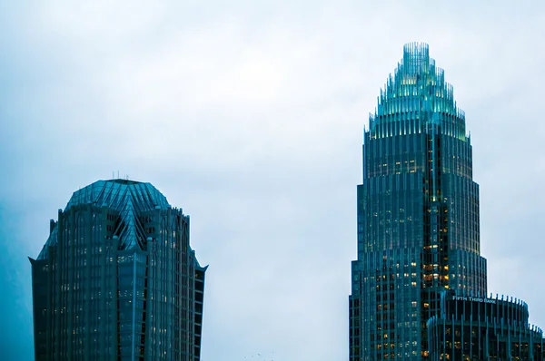 Charlotte skyline città di notte — Foto Stock