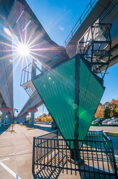 Light rail train station in charlotte nc — Stock Photo, Image