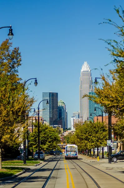 Charlotte città orizzonte stagione autunnale — Foto Stock