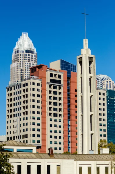 Charlotte city skyline autumn season — Stock Photo, Image