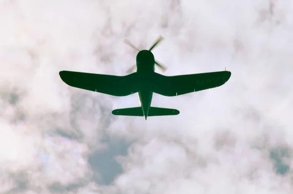 Ação no céu durante um show aéreo — Fotografia de Stock