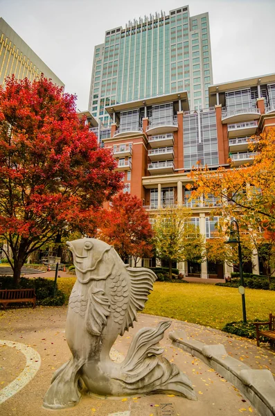 Charlotte stad skyline höstsäsong — Stockfoto