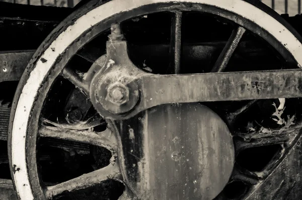 Old black locomotive engine details — Stock Photo, Image