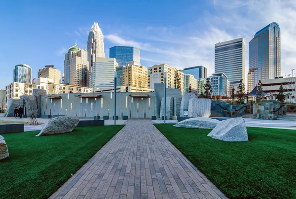 December 27, 2013, charlotte, nc - view of charlotte skyline at — Stock Photo, Image