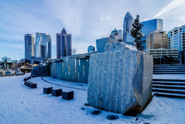 Charlotte North Carolina 'nın ender kış manzarası