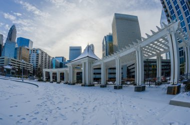 Charlotte North Carolina 'nın ender kış manzarası